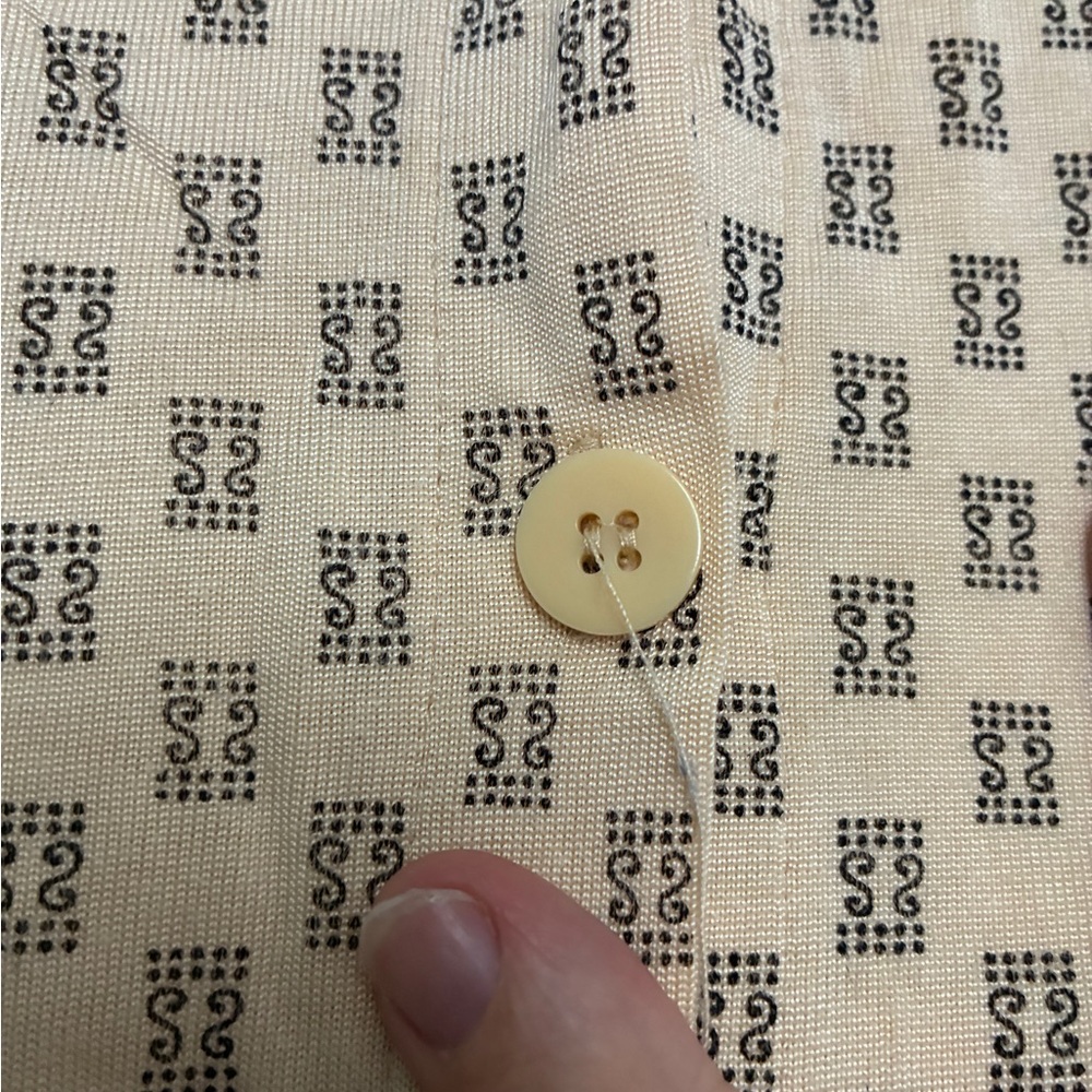 Yellow Patterned Button-Down Dress - image 5